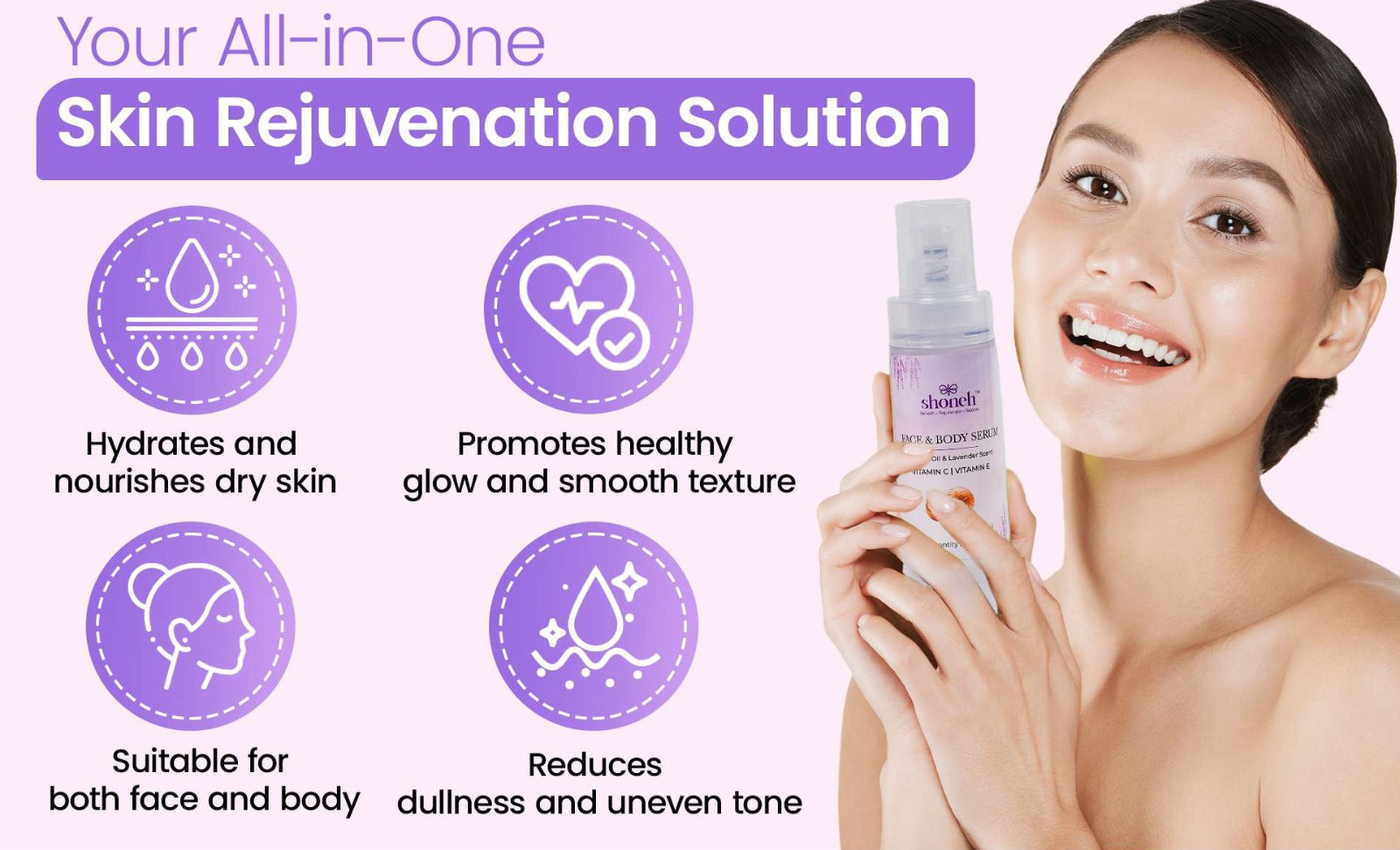 Face & Body Serum with Lavender Scent & Coconut Oil